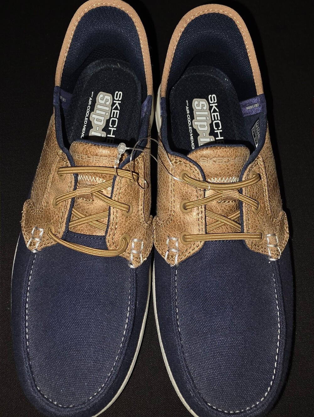 Skechers Navy and Tan Slip-On Casual Loafers